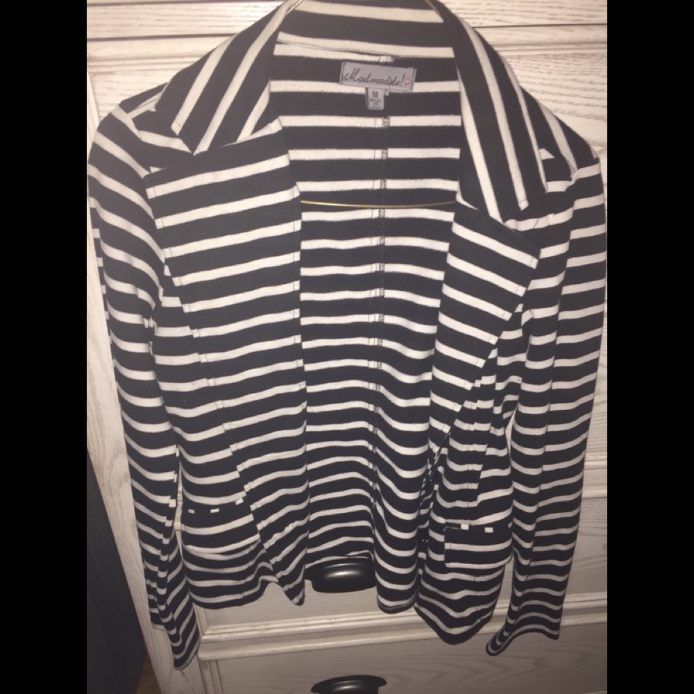 Mad Modele Black and White Striped Jacket